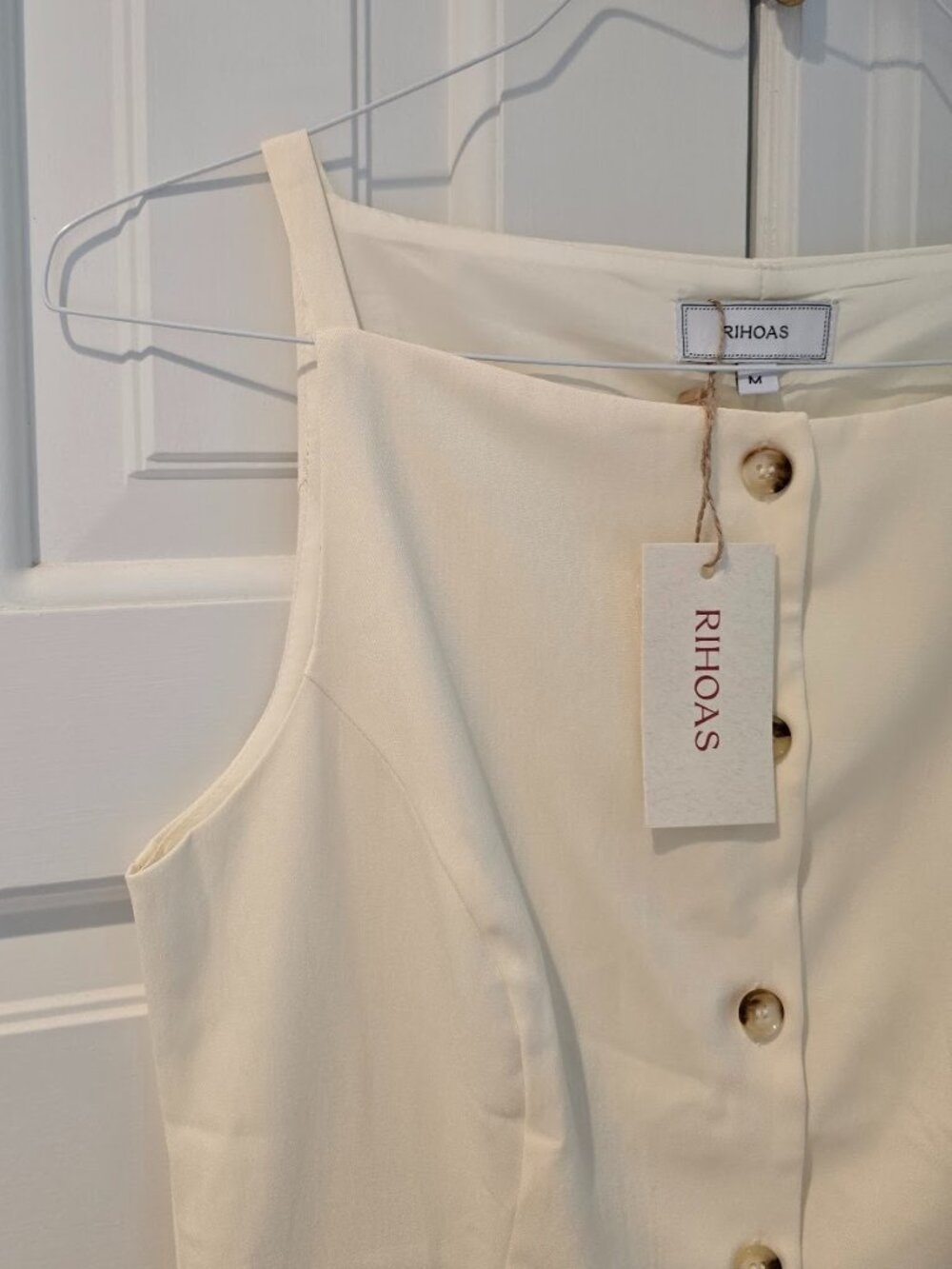 RIHOAS Boat Neck Mini Dress in Off White - Picture 5 of 7